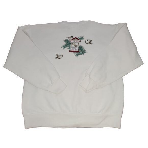 Vintage Morning Star Birds Cage Crewneck Sweatshirt‎ White/Maroon size Medium - Picture 2 of 9
